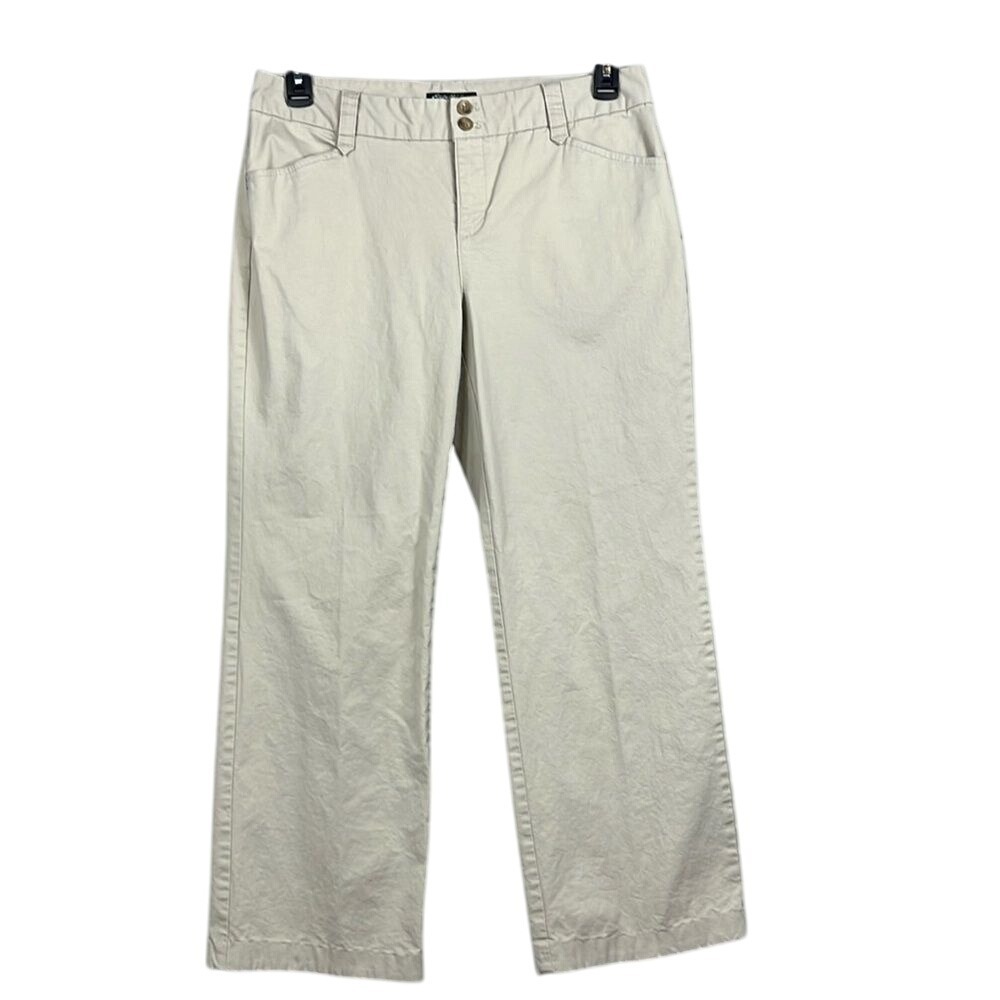 Eddie Bauer Womens Blakely Fit Pants Size 10‎ Short Tan Chino Mid Rise Stretch